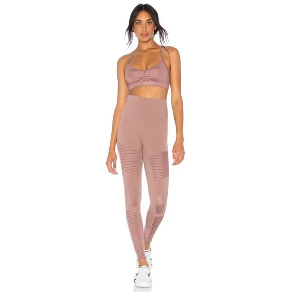 ALO Yoga, Pants & Jumpsuits, Alo Yoga High Waist Moto Legging In Smoky  Quartz Smoky Quartz Glossy